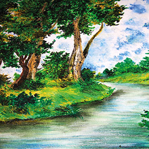 landschaft mit fluss